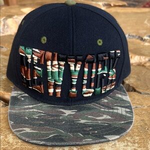 Seventy Seven New York Camo Embroidered Cap with Camo Brim